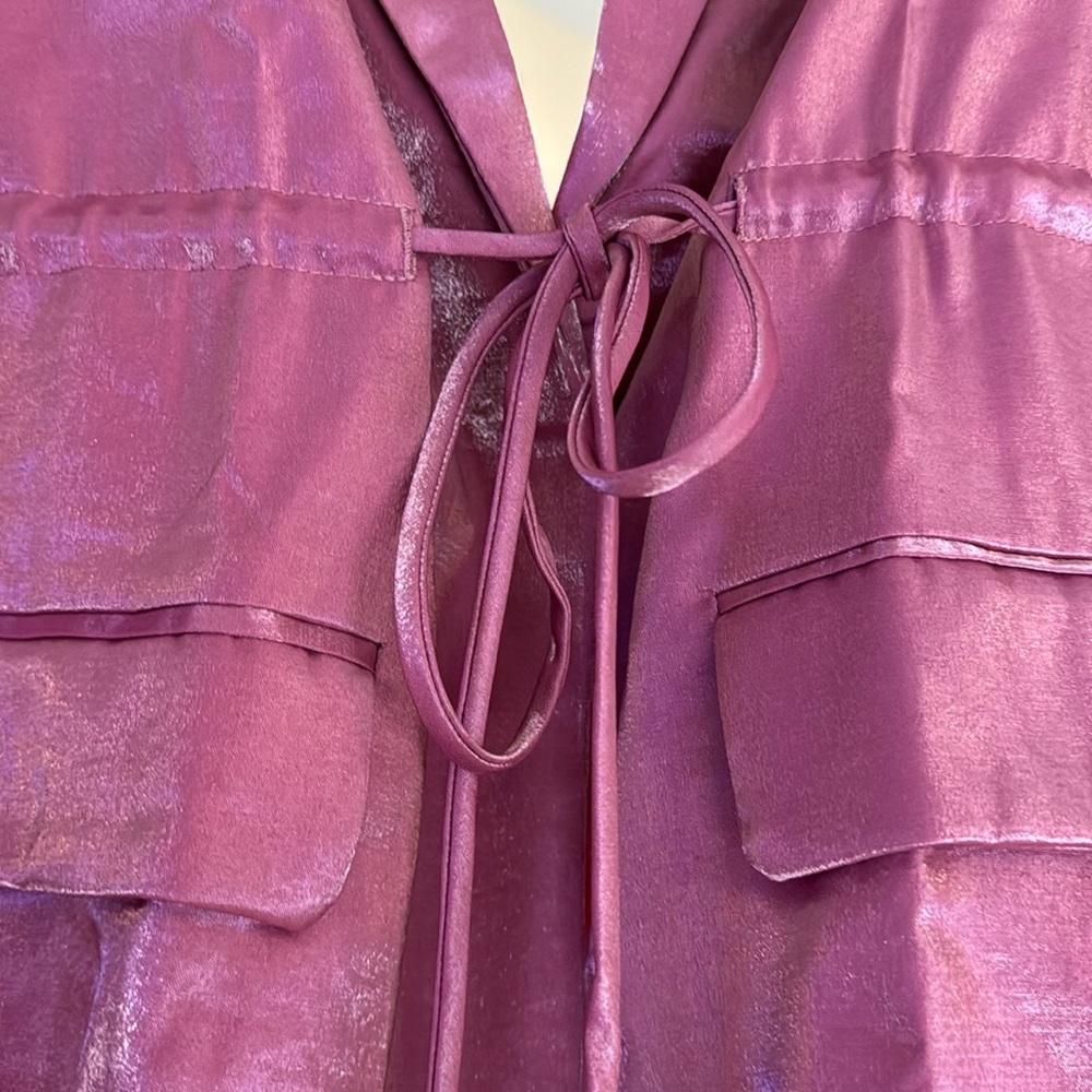 Pink Metallic Backless Blazer - Picture 3 of 3